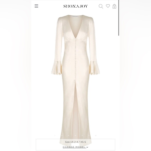 Shona Joy Midi Frill Cuff Dress, US size 4 - Picture 3 of 8